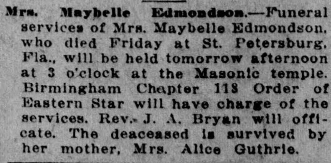 Maybelle Edmondson obituary